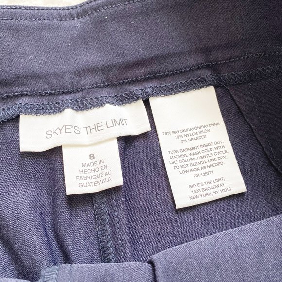 Skye's the limit Women's Pull over pants, Ankle zip, Dark blue, Size 8 - Picture 4 of 7